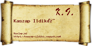 Kaszap Ildikó névjegykártya