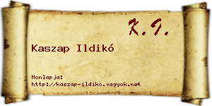 Kaszap Ildikó névjegykártya