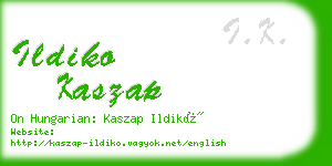 ildiko kaszap business card